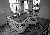 Tile-covered tub, Fordyce bathhouse. Hot Springs National Park ( black and white)