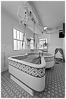 Hubbard Tub room. Hot Springs National Park ( black and white)