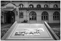 Hale Bathhouse interpretive sign. Hot Springs National Park ( black and white)