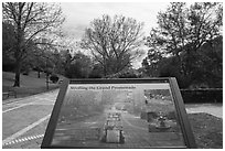 Grand Promenade interpretive sign. Hot Springs National Park ( black and white)