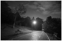 Grand Promenade at night. Hot Springs National Park ( black and white)