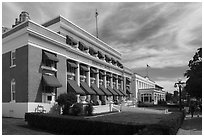 Bathhouse Row with Buckstaff Bathhouse. Hot Springs National Park ( black and white)