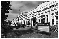 Bathhouse Row with Lamar Bathhouse Emporium. Hot Springs National Park ( black and white)