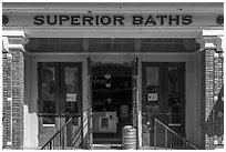 Superior Bathhouse Brewery Entrance. Hot Springs National Park ( black and white)