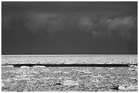 Frozen Lake Michigan. Indiana Dunes National Park ( black and white)