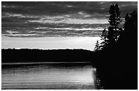 Lake Chippewa at sunset. Isle Royale National Park, Michigan, USA. (black and white)