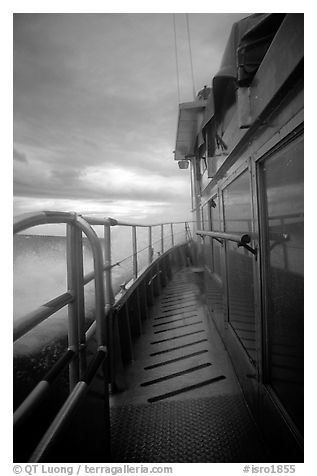 Ferry battered by a severe storm. Isle Royale National Park (black and white)