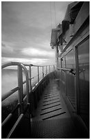 Ferry battered by a severe storm. Isle Royale National Park, Michigan, USA. (black and white)