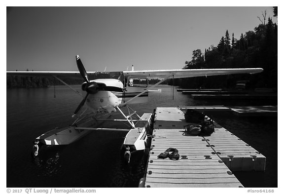 Seaplane dock. Isle Royale National Park (black and white)