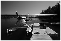 Seaplane dock. Isle Royale National Park ( black and white)