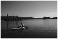 Kayakers, Tobin Harbor. Isle Royale National Park ( black and white)