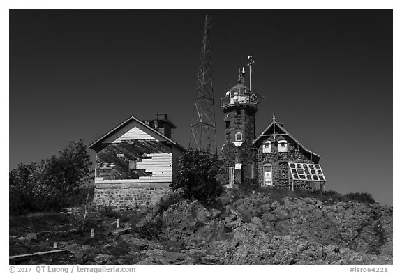 Lighthouse, Passage Island. Isle Royale National Park (black and white)