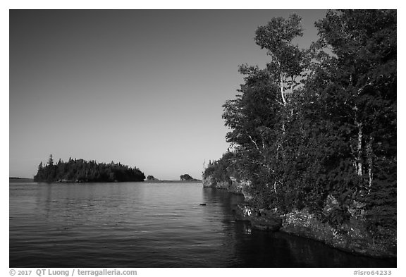 Shaw Island from Tookers Island. Isle Royale National Park (black and white)