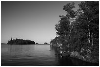 Shaw Island from Tookers Island. Isle Royale National Park ( black and white)