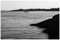 Outer islands from Tookers Island. Isle Royale National Park ( black and white)