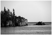 Sea cliffs and rocks, outer island. Isle Royale National Park ( black and white)