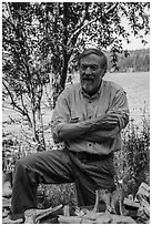 Rolf Peterson, wildlife biologist. Isle Royale National Park ( black and white)