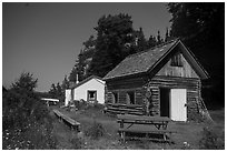Net House and Edisen Cabin, Edisen Fishery. Isle Royale National Park ( black and white)