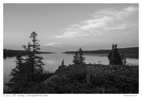 Moskey Basin, evening. Isle Royale National Park (black and white)