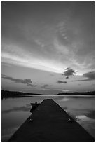 Moskey Basin dock, sunrise. Isle Royale National Park ( black and white)