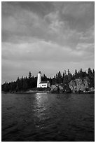 Rock Harbor Lighthouse 1855. Isle Royale National Park ( black and white)