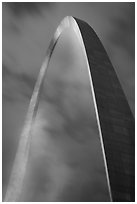 St Louis Arch at night. Gateway Arch National Park ( black and white)