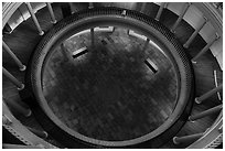 Looking down Old Courthouse rotunda. Gateway Arch National Park ( black and white)