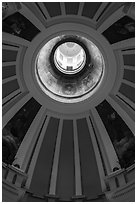Dome roof interior, Old Courthouse. Gateway Arch National Park ( black and white)