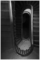 Looking down staircase, Old Courthouse. Gateway Arch National Park ( black and white)