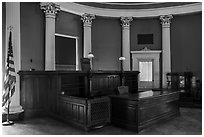 Circuit court 13 restored to 1910 appearance, Old Courthouse. Gateway Arch National Park ( black and white)