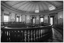Circuit court 4 with balustrade, Old Courthouse. Gateway Arch National Park ( black and white)