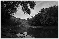 Green River in the morning, Houchin Ferry. Mammoth Cave National Park ( black and white)