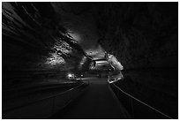 Cave passageway near historic entrance. Mammoth Cave National Park ( black and white)