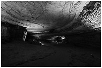 Large corridor near historic entrance. Mammoth Cave National Park ( black and white)