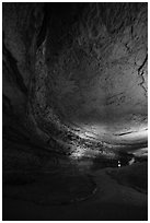 Passageway and cave ceiling. Mammoth Cave National Park ( black and white)