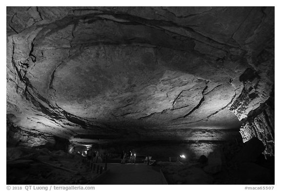 Rotunda Room. Mammoth Cave National Park (black and white)
