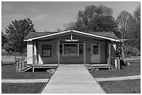 Grandview Visitor Center. New River Gorge National Park and Preserve ( black and white)