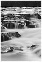 Cascading water near Sandstone Falls. New River Gorge National Park and Preserve ( black and white)