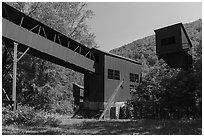 Conveyor and Tipple, Nuttallburg. New River Gorge National Park and Preserve ( black and white)