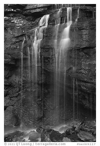 Detail of Kates Falls. New River Gorge National Park and Preserve (black and white)