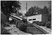 Canyon Rim Visitor Center. New River Gorge National Park and Preserve ( black and white)