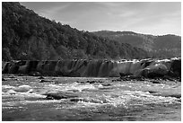 Sandstone Falls, over 1500 feet wide, afternoon. New River Gorge National Park and Preserve ( black and white)