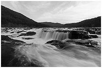 Sandstone Falls. New River Gorge National Park and Preserve ( black and white)