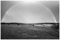 Full rainbow above Big Meadows. Shenandoah National Park ( black and white)