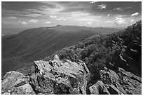 View from Hawksbill Mountain. Shenandoah National Park ( black and white)