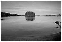 Island on Kabetogama lake near Ash river. Voyageurs National Park ( black and white)