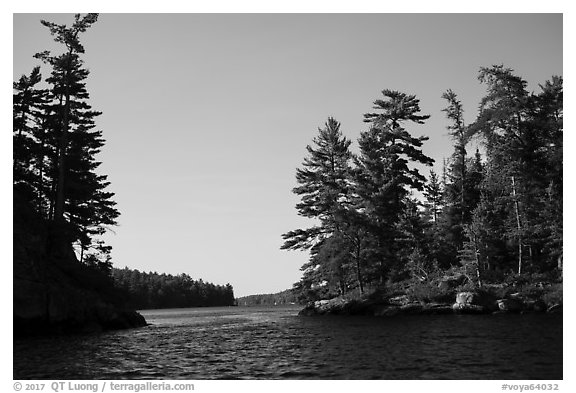 Kings Williams Narrows. Voyageurs National Park (black and white)