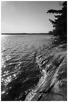 Rock slab on shore of Mukooda Lake. Voyageurs National Park ( black and white)