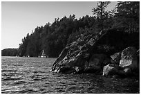 Rocks and cliffs, Grassy Bay. Voyageurs National Park ( black and white)