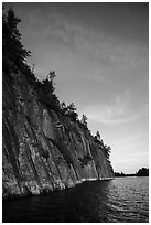 Granite cliffs, Grassy Bay. Voyageurs National Park ( black and white)